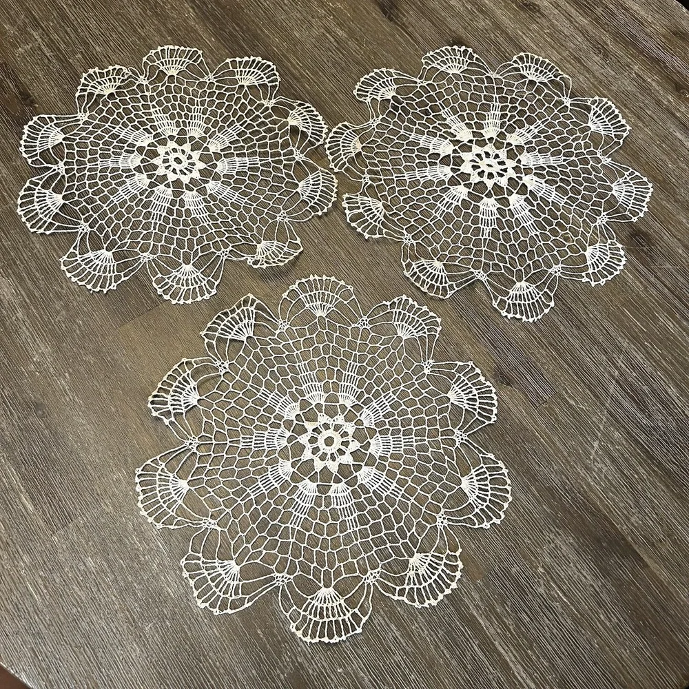 Vintage Hand Crocheted Lace Doilies Set 13
